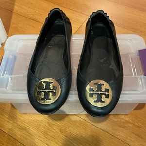 Tory Burch ballet flats with gold medallion